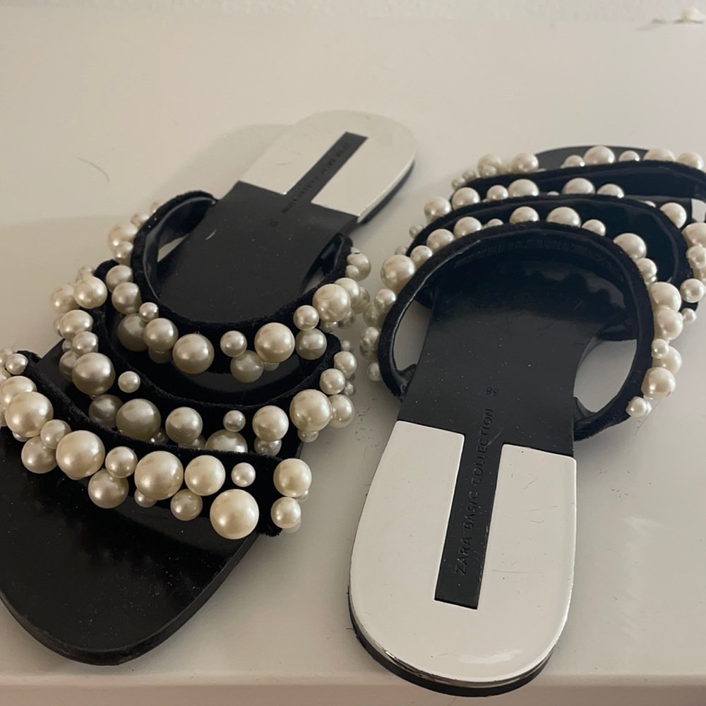 Zara pearl sandals